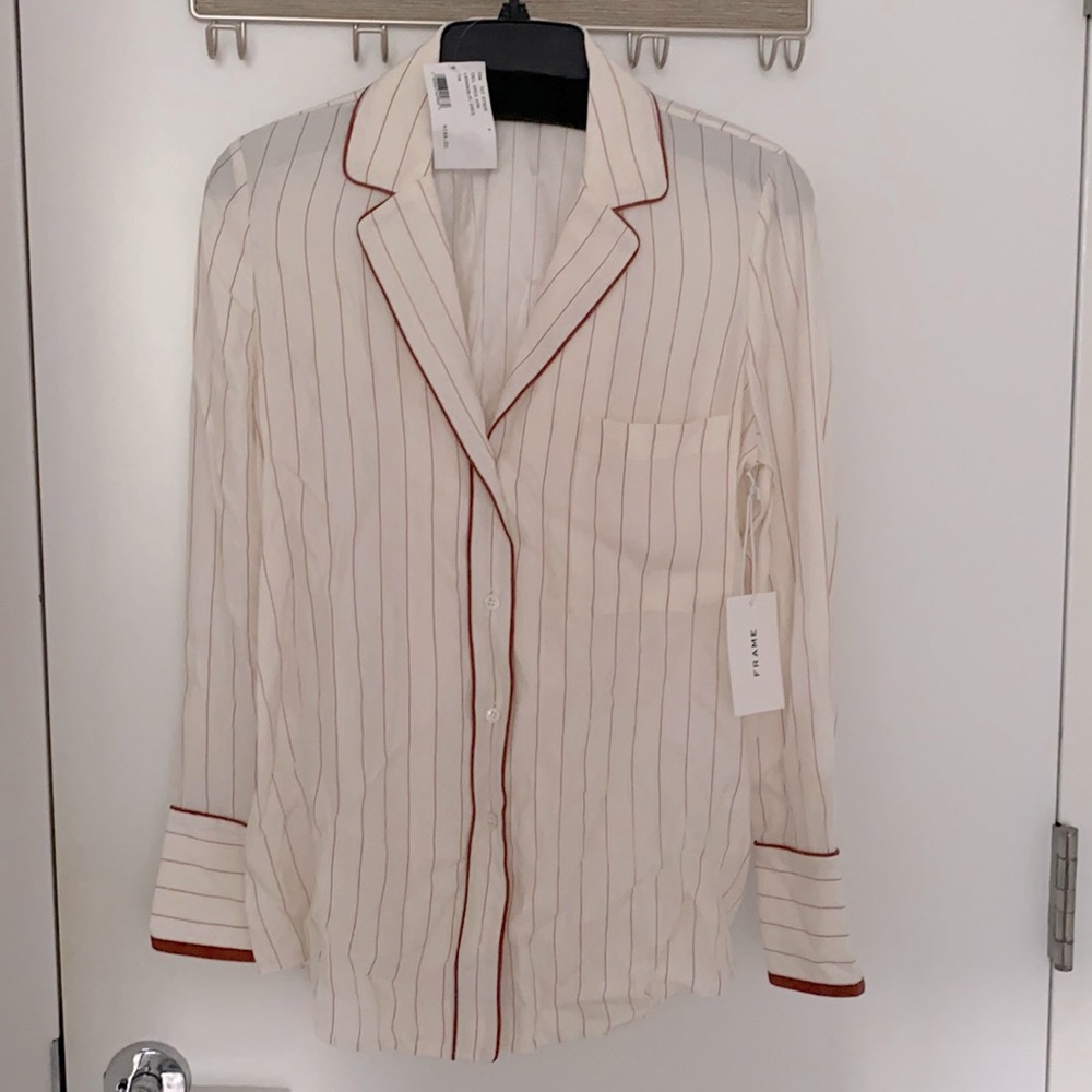 FRAME Silk Pajamas Shirt NEW with Tags